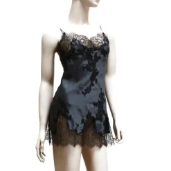 LAST PIECE Seide Negligé BACCARAT No. 2 anthrazit Größe 42 von Marjolaine