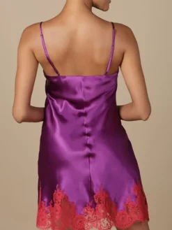 LAST PIECE Seidenneglige GEMMA No. 3 von Marjolaine violett Größe DE 34