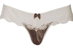LAST PIECE String CHARLOTTE braun-creme M von Sally Jones mit Seide