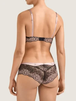 LAST SIZE Culotte St. Tropez FEMME GLAMOUR altrosa-schwarz von Aubade mit Seide Größe 38