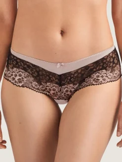 LAST SIZE Culotte St. Tropez FEMME GLAMOUR altrosa-schwarz von Aubade mit Seide Größe 38