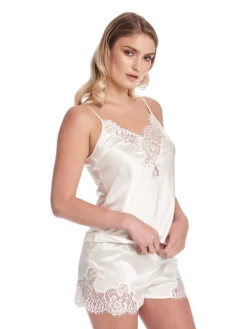 LAST SIZE Seidenshorts AUDREY mit Spitze von GATTINA schwarz Größe 44