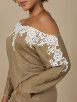 Leinen Pullover GLORIA No. 2 mit Spitze von Marjolaine