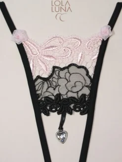 Lola Luna String ZAMBIE OPEN rosa-schwarz ouvert