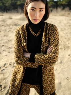 Lounge Set ZAFFERANO mit Velourhose schwarz-gelb von Chiara Fiorini