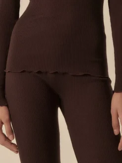 Merino Wolle-Seide Leggings Rippjersey von Oscalito