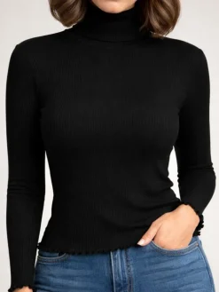 Merino-Seide ROLLKRAGEN SHIRT gerippt von Artimaglia