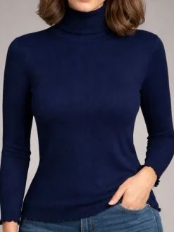 Merino-Seide ROLLKRAGEN SHIRT gerippt von Artimaglia