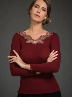 Merinowolle-Seide LANGARM SHIRT gerippt von Artimaglia