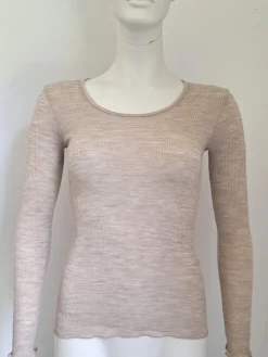 Merinowolle-Seide LANGARM SHIRT gerippt von Artimaglia