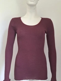 Merinowolle-Seide LANGARM SHIRT gerippt von Artimaglia