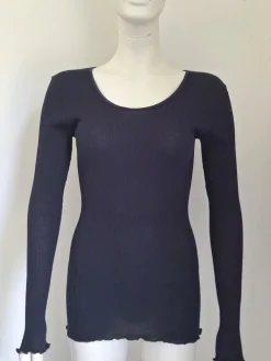 Merinowolle-Seide LANGARM SHIRT gerippt von Artimaglia