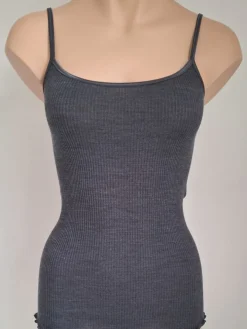 Merinowolle-Seide SPAGHETTI-TOP gerippt von Artimaglia