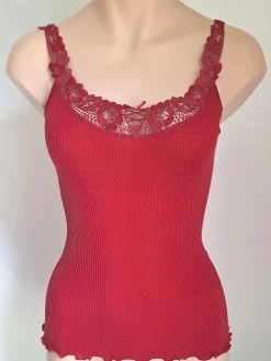 Merinowolle-Seide TRÄGER-TOP mit Spitze von Artimaglia