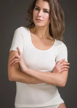 Merinowolle-Seide T-SHIRT glatt von Artimaglia