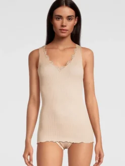 Merinowolle-Seide Unterhemd gerippt von Oscalito