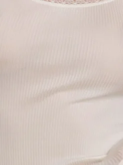 Merinowolle-Seide UNTERHEMD gerippt mit Spitze von Artimaglia