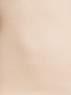 Merinowolle-Seide Unterhemd gerippt mit Spitze Basic von Oscalito