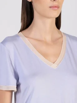 Modal Kurzarm Nachtshirt LAVANDA flieder kurz von Verdiani