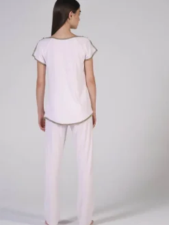 Modal Kurzarm-Schlafanzug WKND No. 9 puderrosé von Verdiani