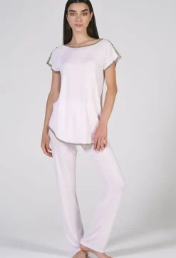 Modal Kurzarm-Schlafanzug WKND No. 9 puderrosé von Verdiani