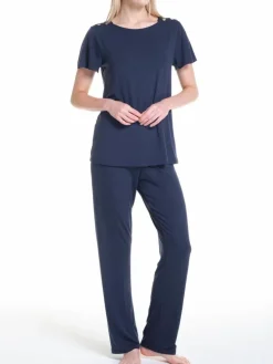 Modal Kurzarm-Schlafanzug WKND No. 19 dunkelblau von Verdiani