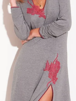 Modal Langarm Nachthemd FUMO mittelgrau von Chiara Fiorini