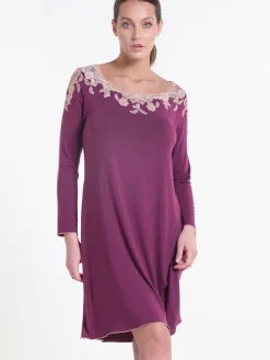 Modal Langarm Nachtkleid PRUGNA violett von Verdiani