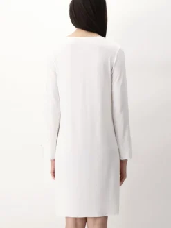 Modal Langarm Nachtkleid MACRAMÉ MODAL cremeweiß von Luna di Seta