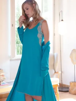 Modal Nachtkleid PAVONE türkis-grün von Chiara Fiorini