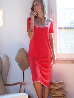 Modal Nachtkleid SUMMER ROSSO No. 4 korallenrot von Chiara Fiorini