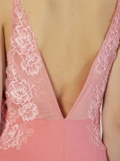 Modal Neglige mit Spitze lang CORALLO pink von Verdiani