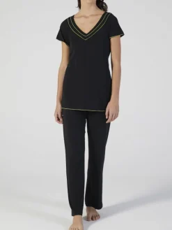 Modal Pyjama schwarz-kiwigrün von Verdiani