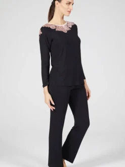 Modal Schlafanzug schwarz-rosa von Verdiani