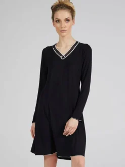 Modal Sleepshirt WKND No. 4 knielang schwarz-puder von Verdiani