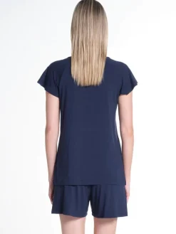 Modal Sommer-Schlafanzug WKND No. 18 dunkelblau von Verdiani