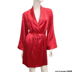 Morgenmantel BACCARAT Calais Seide mit Spitze von Marjolaine