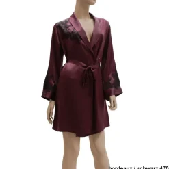 Morgenmantel BACCARAT Seide mit Spitze von Marjolaine