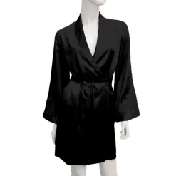 Morgenmantel BACCARAT Seide mit Spitze von Marjolaine