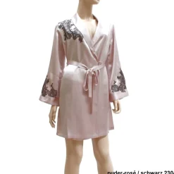 Morgenmantel BACCARAT Seide mit Spitze von Marjolaine