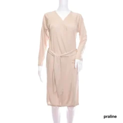 Morgenmantel kurz aus 100% Wirkseide PURE beige oder weiss von Gattina