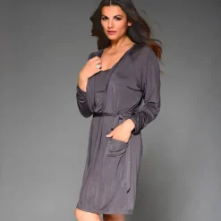 Morgenmantel kurz aus 100% Wirkseide PURE beige oder weiss von Gattina