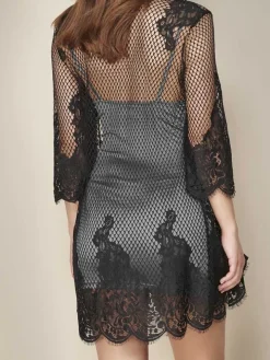 Morgenmantel VALENTINA mit Spitze von Escora