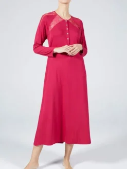 Nachtkleid lang LAMPONE himbeer-rot von Verdiani