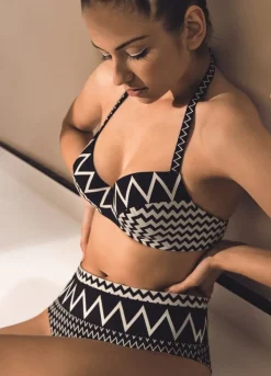 Neckholder Bikini MELBA-MELODIE schwarz-creme von Nicole Olivier