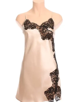 Neglige FLAVIA kurz Seide mit Spitze von Marjolaine