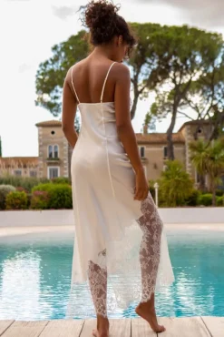 Neglige NYMPHE No. 4 lang Stretchseide Marjolaine