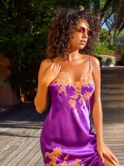 Neglige NYMPHE No. 4 lang Stretchseide Marjolaine