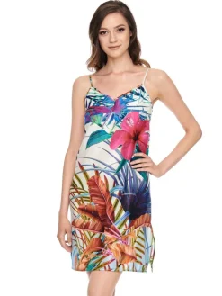 Nighty Baumwolle mit Seide LIV weiß bunt von Gattina