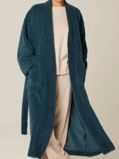 Plüsch Morgenmantel DAMIA in dunkelblau von Pluto